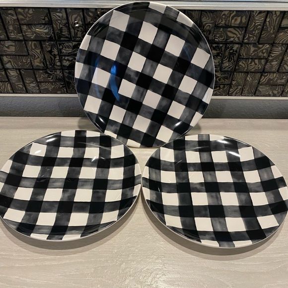 Kirklands Dining Kirklands Brushed Buffalo Plaid Dinner Plates Set